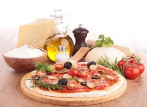 pizza with ingredient